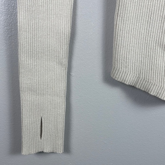 NWT Lulu’s Cream Ribbed Long Sleeve Top - Picture 4 of 7